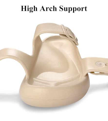 Image of Womens Platform Cloud Slides with Arch Support, Adjustable Double Buckle Recovery Sandals, Comfort Lightweight Ultra Cushion Wedge Sandal