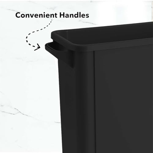 Caneca de basura rectangular negra de 16 galones miniatura 4