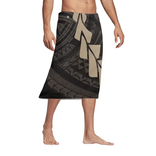 Men’s Beachwear Cover-Up Pacific Islander Bottoms Samoan Lavalava Pareu Hawaiian Mens Skirt with Pocket Aloha Outfit3