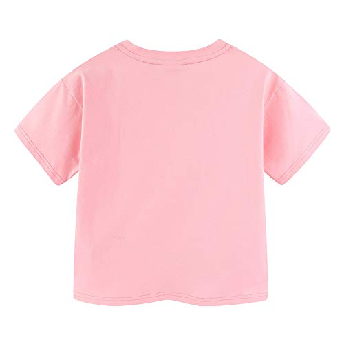 Image of Mud Kingdom Toddler Little Girls T-Shirts Colorful Love Heart Printing Ruffle Sleeve Valentine's Day Tees Casual Summer
