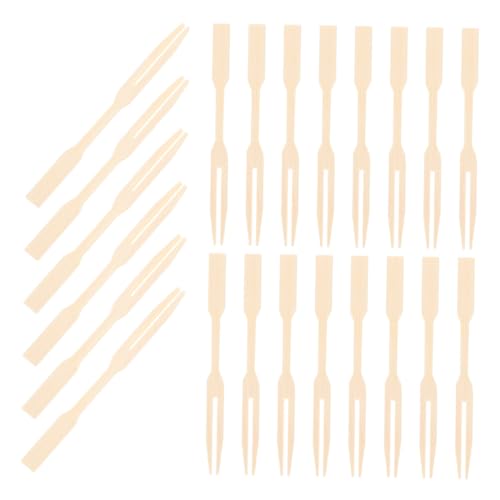 STOBAZA Versatile Bamboo Forks 200pcs Mini Food Picks for Appetizers Fruits Cakes Sandwiches Snacks for Charcuterie Boards