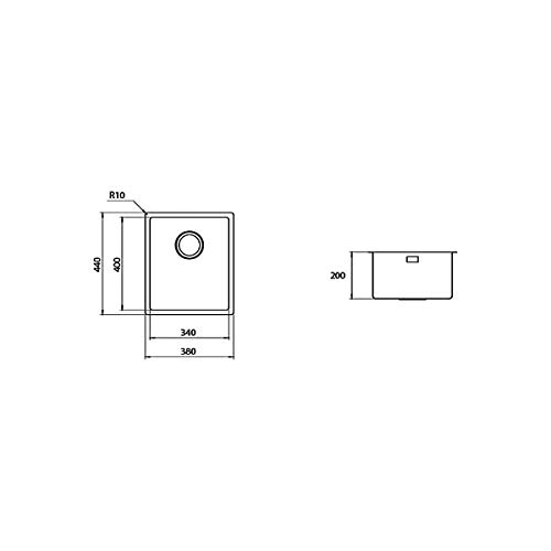 Plados MR3800 Küchenspüle aus satiniertem Edelstahl für eine Filotop-Installation