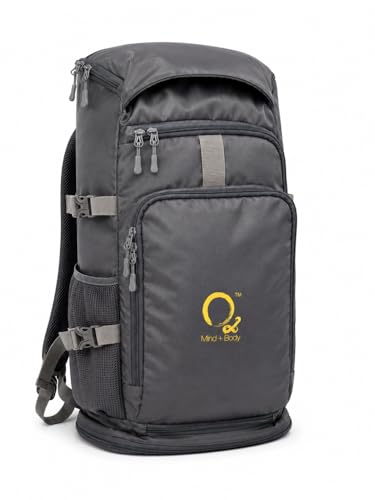 Image of O2 Travel Backpack | MATT Pack Bag 40L-50L Yoga Accessories Bag for Men & Women | Fits Regular & Extra Long Yoga Mats | Water Resistant with Laptop Compartment | for Trekking, Trip, Camping