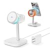 2026 New 25W Qi2.2 4-in-1 Charging Station with TEC Active Cooling and Night Light,Magnetic Fast Wireless Charger Stand for MagSafe Charger,iPhone17/16/15/14/13/12,Apple Watch,AirPods|Adapter Included