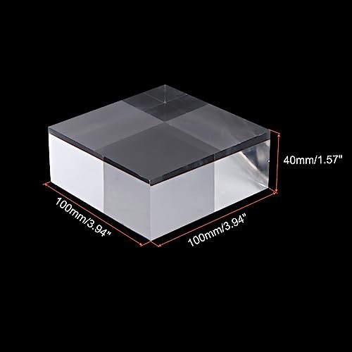 PATIKIL 4"x4"x1.5" Jewelry Display Riser, Polished Acrylic Cube Display Stand Block Collection Showcase Ring Holder Square, Clear - Image 2