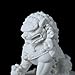 Foo Dogs Statues Pair Outdoor Large Jade White Marble Fu Dogs Statue Chinese Guardian Lions Feng Shui Decor for Home Office, Ward Off Evil Energy Housewarming Congratulatory Gift,10cm/3.94inch