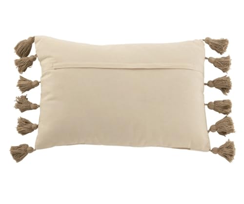 Coussin coton rectangulaire de qualité supérieure rayé taupe