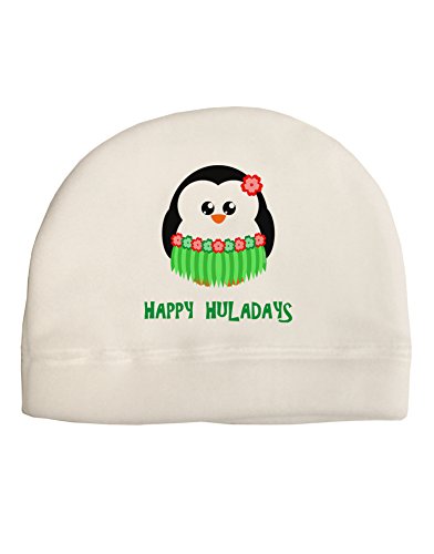 TOOLOUD Happy Huladays Christmas Penguin - Red and Green Child Fleece Beanie Cap Hat