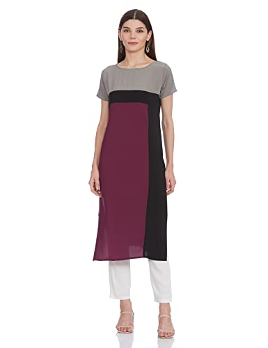 Image of Women's Crepe Straight Kurta (ALC2009V Purple Medium)