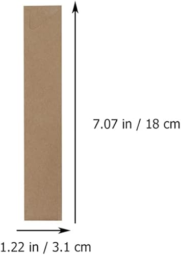 Miniatura 4 de Zerodeko 100 piezas de papel kraft de cera para palillos con mangas planas de papel kraft para palillos de papel