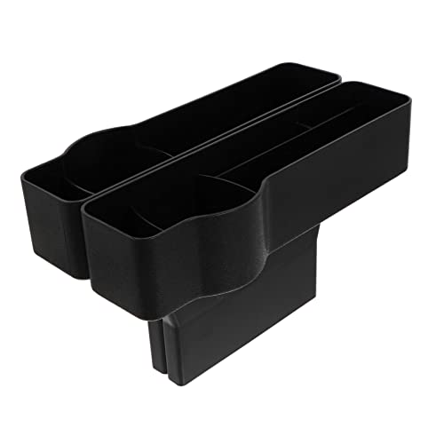 MUCKLILY 2 Piezas caja de almacenamiento para asiento de coche portátil pequeño brecha cajas organizadoras caja almacenaje caso de misceláneas caso de asiento de coche abdominales Negro