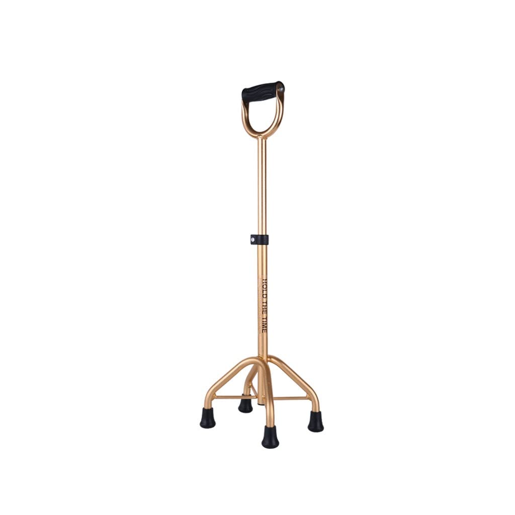 Trzcina trzcinowa dla osób starszych z antypoślizgową lekką laską do rehabilitacji złamań (Color : Gold)