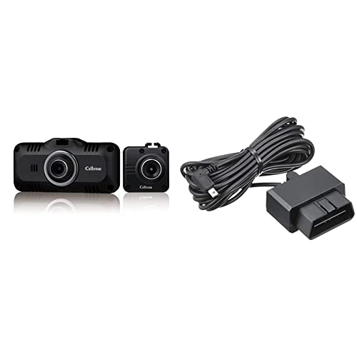 セルスター 【レーダー接続用セット】ドライブレコーダー CS-52FRW 前後2カメラ FuLLHD HDR STARVIS搭載 32GBmicroSD付属 日本製 3年保証 & レーダー探知機用OBDII接続アダプター RO-117【セット買い】 CEL