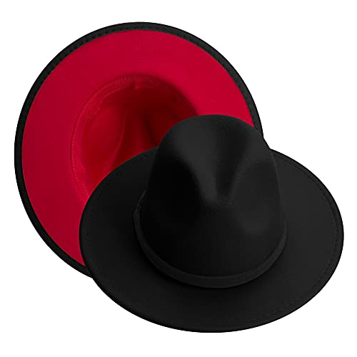 Image of KUJUHA Women Men Wide Brim Fedora Hat