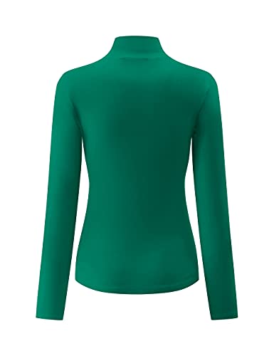 Image of Kindcall Womens Slim Fitted Mock Turtleneck Tops Long Sleeve Lightweight Base Layer Shirts