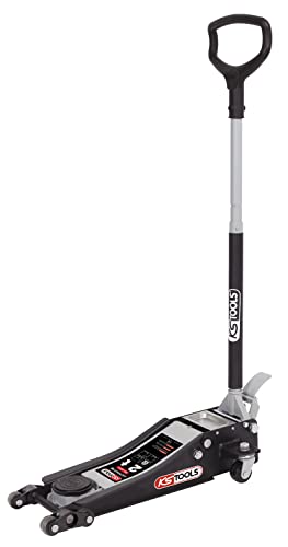 KS TOOLS 161.0372 - Cric Hydraulique Extra-Bas - Acier ULTIMATE 2T avec Double-Roues Avant