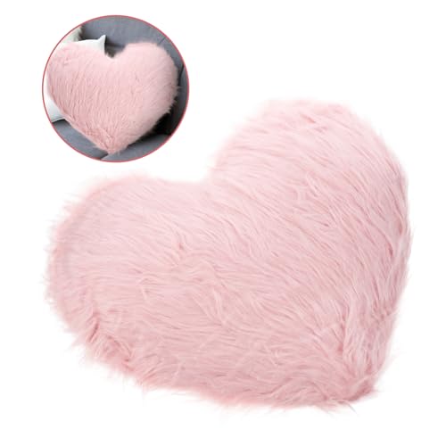 Coussin coeur peluche doux en coton PP déhoussable pour canapé