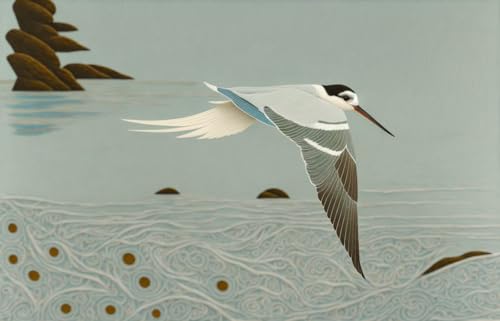 Peinture d'oiseau Meechi fine toile murale style chinois 50 x 70 cm
