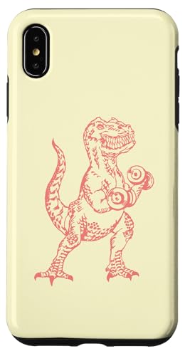 恐竜 リフティング ダンベル おもしろい 動物 フィットネス ジム ワークアウト スマホケース iPhone XS Max 用