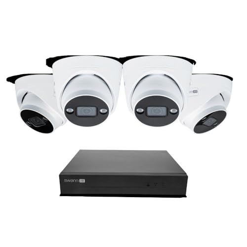 Swann AdvancedX™ Wired NVR 4K Security Camera System, 8 Channels, 4 PoE Dome Cameras Outdoor, 1TB HDD Storage, Color Night Vision, Smart AI Video Analytics/Alerts, Advanced Motion Detect - image 1