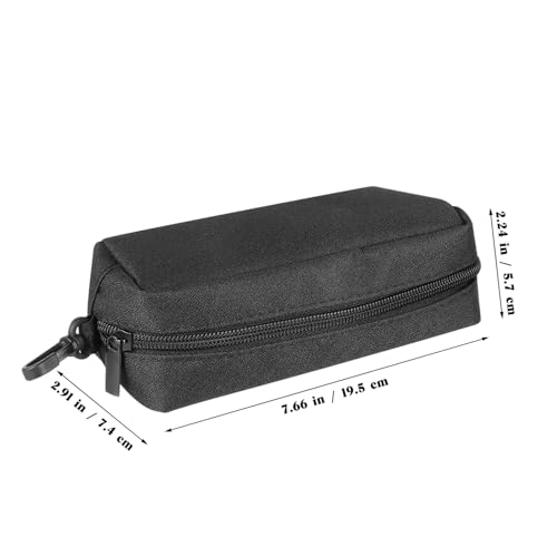 Image of Double Glasses Case, Black Soft Eyeglass Case with Carabiner Hook Travel Sunglasses Organizer Portable Glasses Pouch with Zipper for Women Men(Not Suitable for Oversized Glasses)