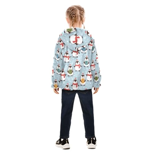 OTVEE Cartoon Christmas Penguin Kids Hoodie Jacket Fall Spring Full Zip Warm Outwear Coat4