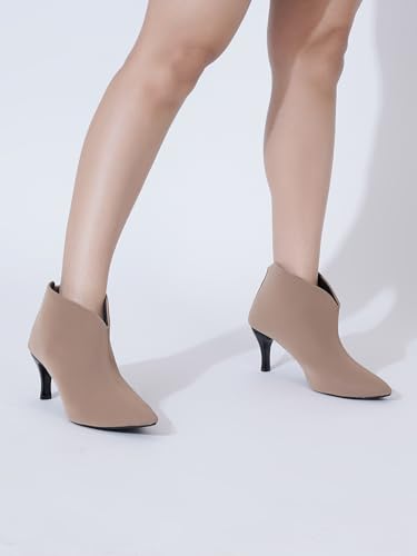 Image of HVNLY Women's Ankle Pumps Sandal - Pointed Toe Kitten Heel Booties for Casual & Party || Luxury High Heel Sandals Wedding & Evening Footwear