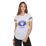 Ultra Game NFL Official Women's Super Soft Mesh Jersey T-Shirt, Los Angeles Rams, White, X-Large