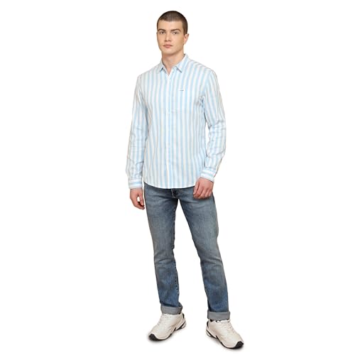 Image of Wrangler Male Blue Regular Fit Shirt