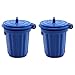 Kisangel 2PCS Dollhouse Mini Kosz Śmieci Doll House Bin Bin Model Miniaturowy Pojemnik Śmieci Do Ozdoby Sceny Dla Lalek Niebieski