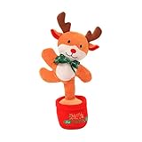 Figurines de noël chantantes et dansantes : avec cette décoration en peluche, vous pouvez décorer rapidement votre fête de fin d’année. elle s’accorde avec la plupart des décorations sur le thème de noël. dansant pour enfants
