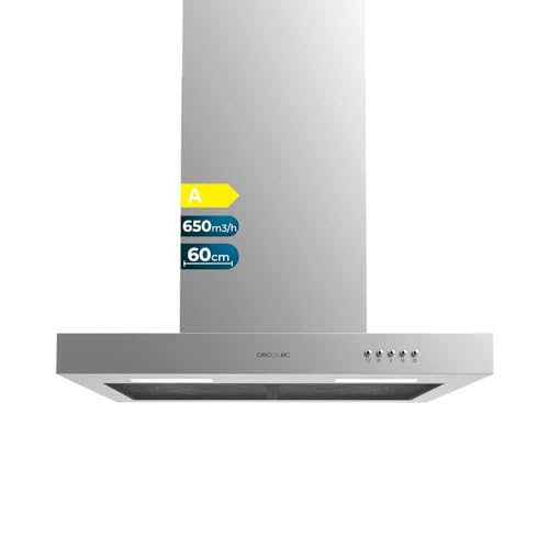 Cecotec Campana Extractora 60 cm Tipo T Bolero Flux TM 606500 Inox A. Motor 165W, Acabado Inox,...
