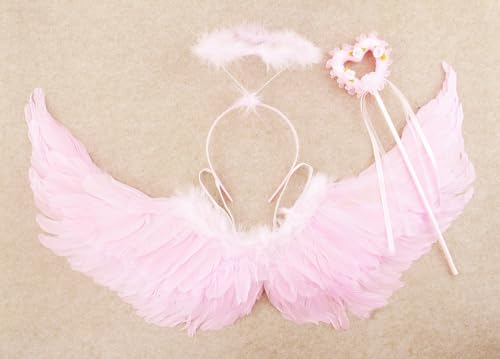 Set Disfraz de Ángel Alas Plumas 26x14 Pulgadas Nishine miniatura 3