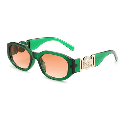 Image of FEISEDY Retro Trendy Rectangle Sunglasses Women Men Narrow Shades B2322 | |Vintage Shades |UV400 Protection |Blocks Glare |Women & Men |Comes With A Storage Case