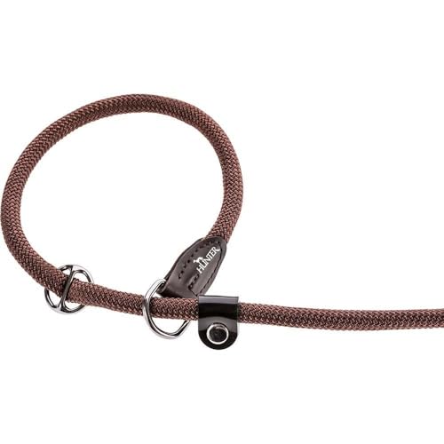 HUNTER Retriever-Hundeleine FREESTYLE, Farbe: braun, integrierte Halsung, stufenlos verstellbar, witterungsbeständig, pflegeleicht, griffig, robustes Tau mit Ledertipps, Größe: 10/170