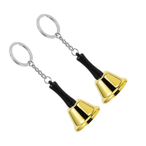 DOITOOL 2pièces Cloche à Main Métal Avec Poignée Lot De Clochettes Pour École Salle De Classe Jeux Et Maison