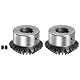 sourcing map 2Stk Kegelrad 2M 20 Zähne 15mm Welle Loch 1:1 Kegelförmig Kegelrad Ritzel 45# Stahl 2 Modul 90° Lenkgetriebe für Hardware Mechanische Drehung mit 5mm Stichstraße