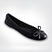 Silky Toes Foldable Flats for Women | Comfortable Ballet Shoes for Travel, Weddings, and Events | Durable Purse Slippers Black