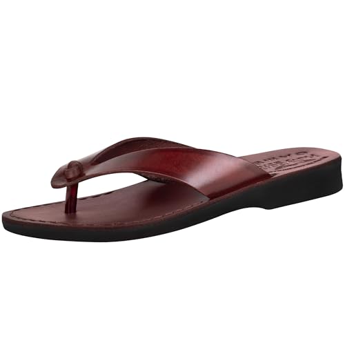 Holy Land Market Men/Women Biblical Leather Jesus Sandals/Slides From Jerusalem (Shepherd Style II)