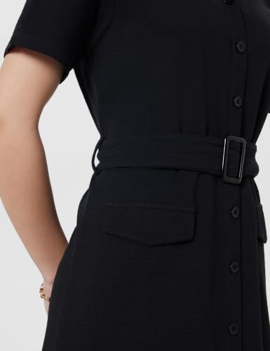 Image of Amazon Brand - Symbol Women's Cotton Blend Seersucker Knit Button-Down Dress | Belted Waist, Short Sleeve, Knee Length (Available in Plus Sizes)