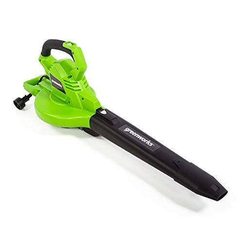 Greenworks 12 Amp Corded 2-Speed Leaf Blower/Vacuum, 270MPH-400CFM, BLV12B00