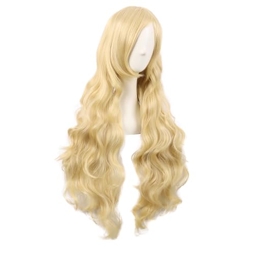 Image of MapofBeauty 32 Inch /80 cm Long Hair Spiral Side Bangs Curly Cosplay Costume Synthetic Wig (Mixed Light Golden)