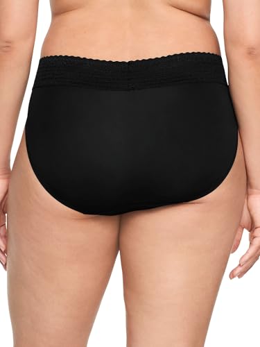 Warner's Women's Blissful Benefits Dig-Free Comfort Waistband with Lace Microfiber Hi-Cut 3-Pack Wrw251hc10w3
