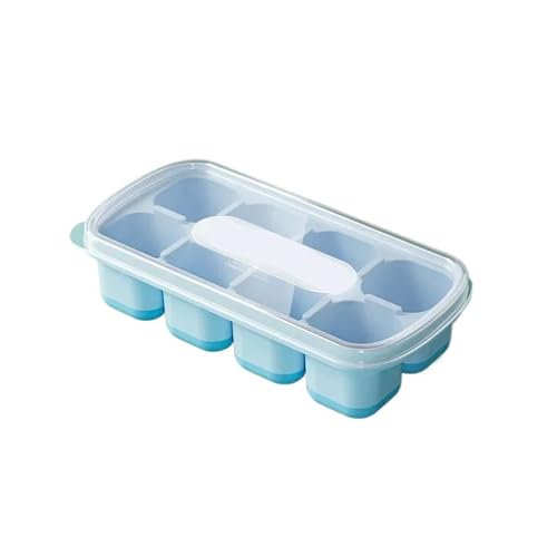 スクエアアイストレー 食品冷凍トレー ブロック型 容器用 再利用可能製氷機(Blue)