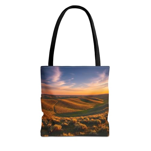 Amber Sagebrush Wyoming – Golden Sage Under Endless Western Skies Premium Tote Bag with Reinforced Stitching