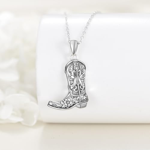 Boots Necklace Sterling Silver Western Boots Pendant Fashion Jewelry Gifts for Women Men3