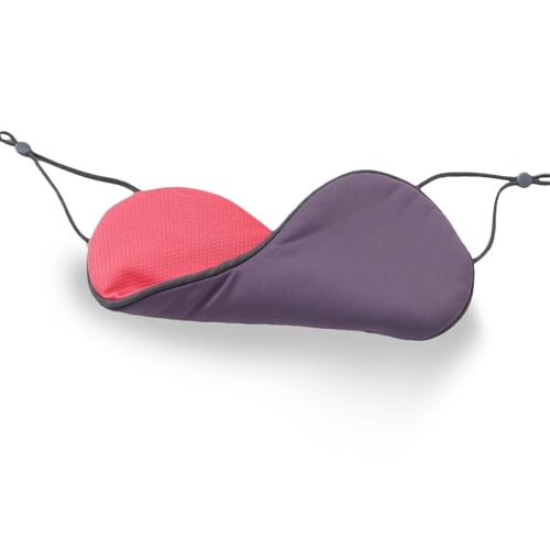 調節可能な両面アイスシルクスリープマスク - オーガニックマルベリーシルク遮光アイマスク 旅行用 - 通気性&圧力フリー - 夏と冬の睡眠の必需品に最適 (レッド&パープル)