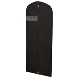 LPack 60' Dress Bag - Premium Breathable Garment Bag for Storage, Durable Hanging Clothes Suit Cover, Acid-Free, Non-Woven Fabric, Ideal for Wardrobe Organization, Easy-Care (Black, 60'x24', 1-Pack)