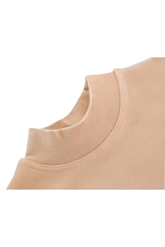 Image of Lilax Girls' Basic Long Sleeve Mock Turtleneck Cotton T-Shirt