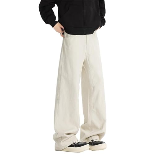 Men's American Retro Cotton Denim Jeans Straight Wide Leg Pants2